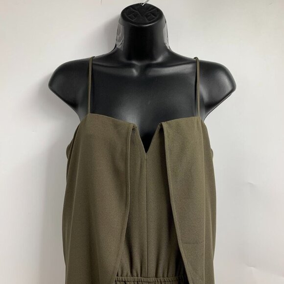 Halston Heritage Women's Stretch Twill Sage Jumpsuit Size Small NWT - Picture 3 of 15